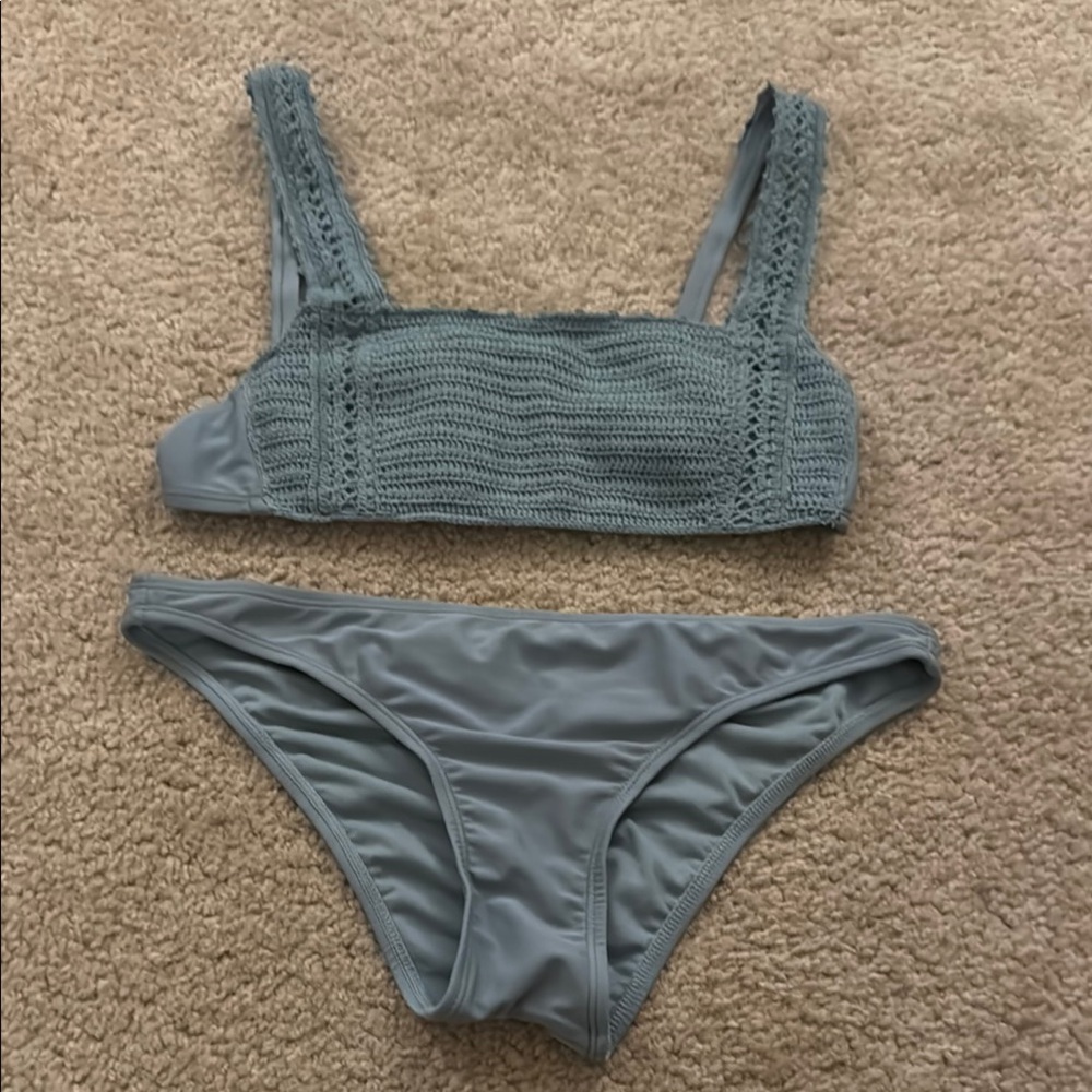 Green Crochet Bikini Set